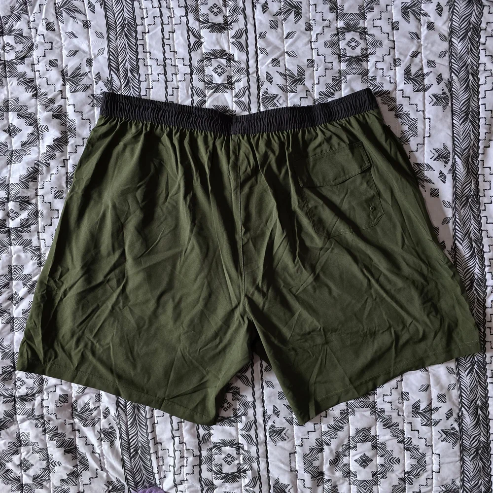 BOCACUE Olive Green Athletic Shorts 3XL Stretch Lounge Activewear Swimshorts NWT